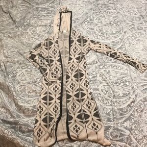 Long hooded cardigan